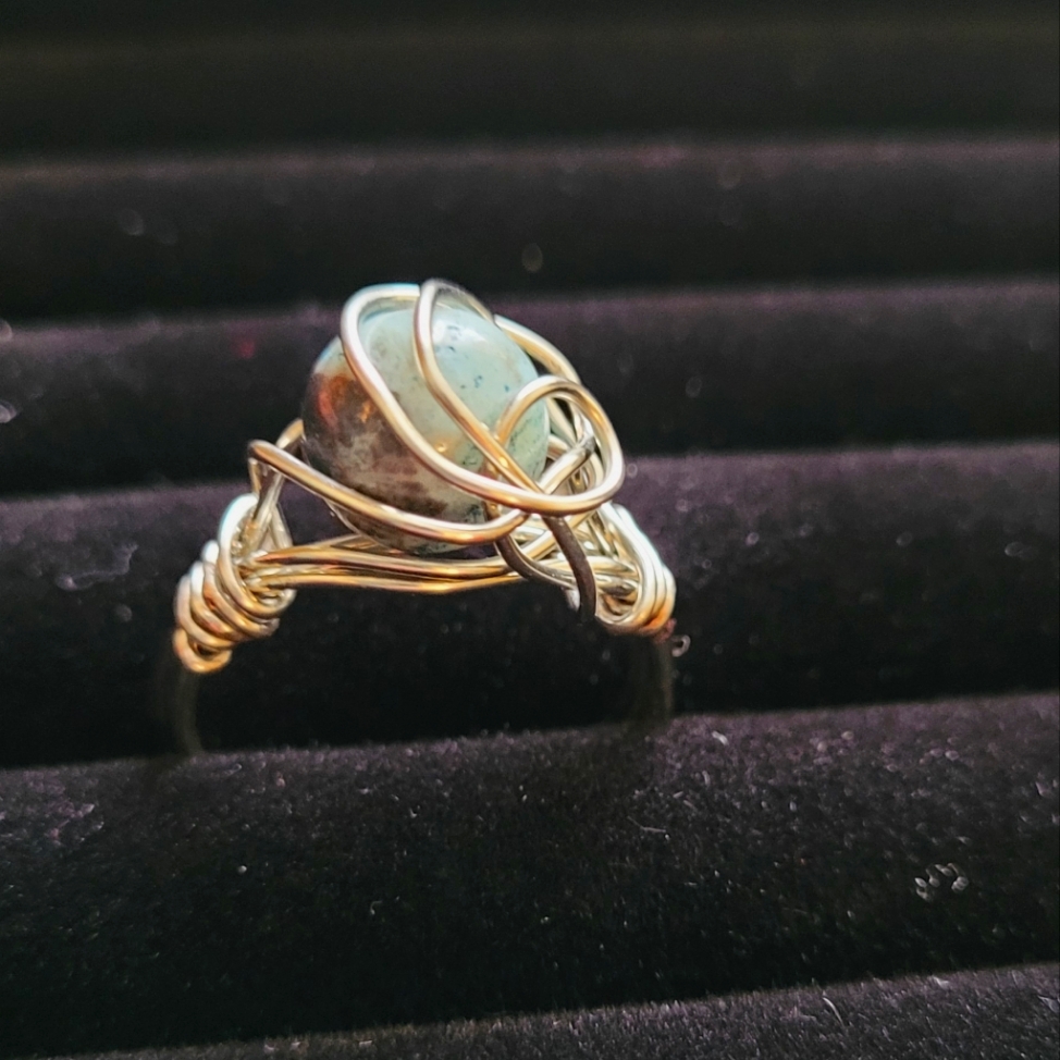 Amazonite Wire Wrapped Ring